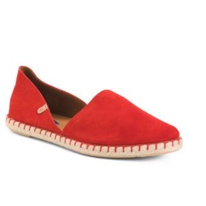 NWT Fun Verbenas Made In Spain Suede Slip On Red Espadrilles Size US 8